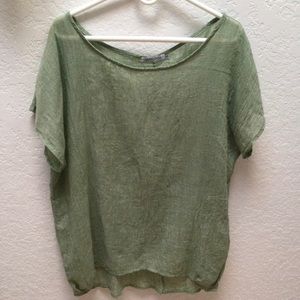 MISSLOOK Sage Cap Sleeve Tunic Blouse